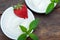 Organic Greek yogurt and strawberry