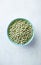Organic green dried peas in a bowl