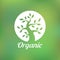 Organic green tree logo, eco emblem, ecology
