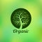 Organic green tree logo, eco emblem, ecology