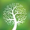 Organic green tree logo, eco emblem, ecology