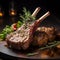 Organic Grilled Lamb Chops on a plate