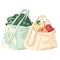 Organic groceries in paper bag