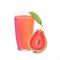 Organic guava juice in glass cup