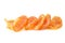 Organic healthy assorted, Oranges dried fruit isolated on a white background. Closeup
