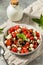 Organic Healthy Caprese Salad with Mozzarella