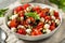 Organic Healthy Caprese Salad with Mozzarella