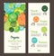 Organic healthy food with fruits and vegetables menu flyer leaflet