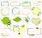 Organic healthy fresh food logo sticker, web design emblems your text free space