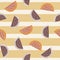 Organic healthy seamless pattern with random brown and orange lemon slice print. Striped background