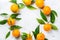 Organic healthy tangerine mandarine wreath on a table