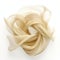 Organic Hemp Ribbon Art: Abstract Curved Fabric In Beige And Amber