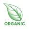 Organic Icon with Green Engraved Leaf