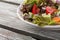 Organic Italian Salad on barn wood table