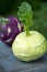 Organic kohlrabi cabbage