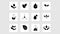 Organic leaf line icons. Dermatologically tested,