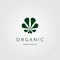 Organic leaf logo vector design illustration, cannabis logo negative space