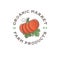 Organic Market Logo. Vegetables and fruit store. Vegetarian food.