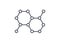 Organic molecule structure web icon for science laboratory