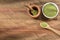 Organic moringa powder in the bowl - Moringa oleifera