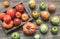 Organic multicolored untreated tomatoes