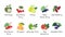 A Organic nature health fruit isolated vector collection set
