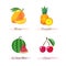 Organic nature healthy food fruit mango pineapple water melon cherry
