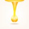 Organic Oil drop Yellow liquid droplet. Fish oil Vitamin droplet