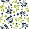 Organic olive flat seamless pattern