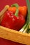 organic paprika in a vegetable basket