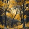 organic pattern that captures the serenity of a tranquil forest glen illuminated by the gentle rays of a setting sun. AI Generated