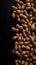 Organic Peanut Nuts Vertical Background.