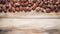 Organic Pecan Nuts Horizontal Background.