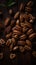 Organic Pecan Nuts Vertical Background.