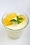organic pineapple in natural yoghurt and mint