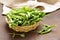 Organic pods green peas