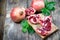 Organic pomegranate , delicious and juicy exotic - tropical fruit