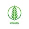 Organic product - concept business logo design. Nature food sign. Vector illustration.