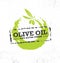 Organic Raw Olive Oil Vector Creative Design Element. Extra Virgin Eco Food Label Concept On Raw Background