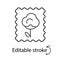 Organic recyclable cotton outline icon. Fabric feature. Material quality.