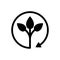 Organic recycle vector icon, eco care illustration sign, reusable environmental symbol, ecology friendly reuse logo.