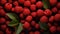 Organic red large raspberry berries, grocery vegetarian healthy food concept, farm harvest advertising horizontal banner