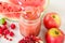 organic red smoothie with apple, watermelon, pomegranate, raspbe