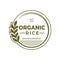 Organic rice Vintage Retro logo design inspiration, circle wheat logo symbol. Can be used for Agriculture Logo,stamp,template,