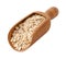 Organic Rolled Oats in a Wood Scoop