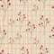 Organic seamless pattern with random simple berries silhouettes. Grey chequered background