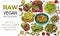 Organic set of raw vegan food. Hummus, beat and avocado toast, rolls, olives, lasagne, salad
