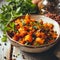 Organic Sizzle Crop in Bowl on Rustic Wooden Table