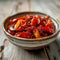 Organic Sizzle Crop in Bowl on Rustic Wooden Table