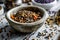 Organic Sizzle Crop in Bowl on Rustic Wooden Table